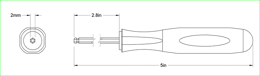 2mm球头六角螺丝刀